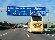 Coach travelling on a German motorway