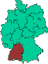Location of Baden Wuerttemberg on a Germany map