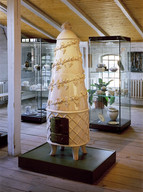 Ornate clay oven inside the ceramics museum in Velten