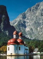 Lake Königssee with St Bartholomew and Mount Watzmann