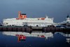 Large ferry at the quay in the harbour